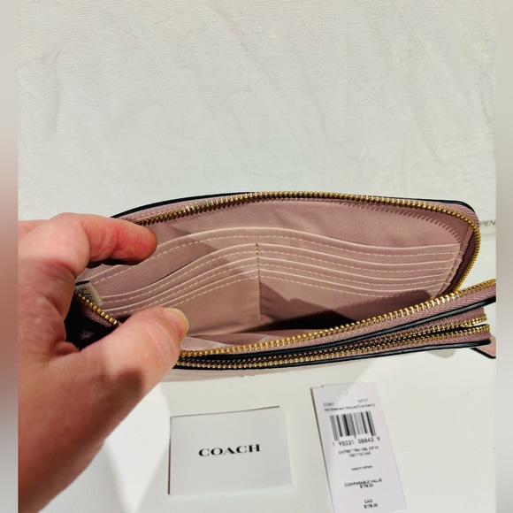 NWT! COACH Double Zip Wallet In Signature Canvas - Picture 3 of 5